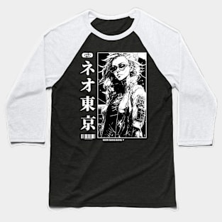 Cyberpunk Girl Manga Baseball T-Shirt